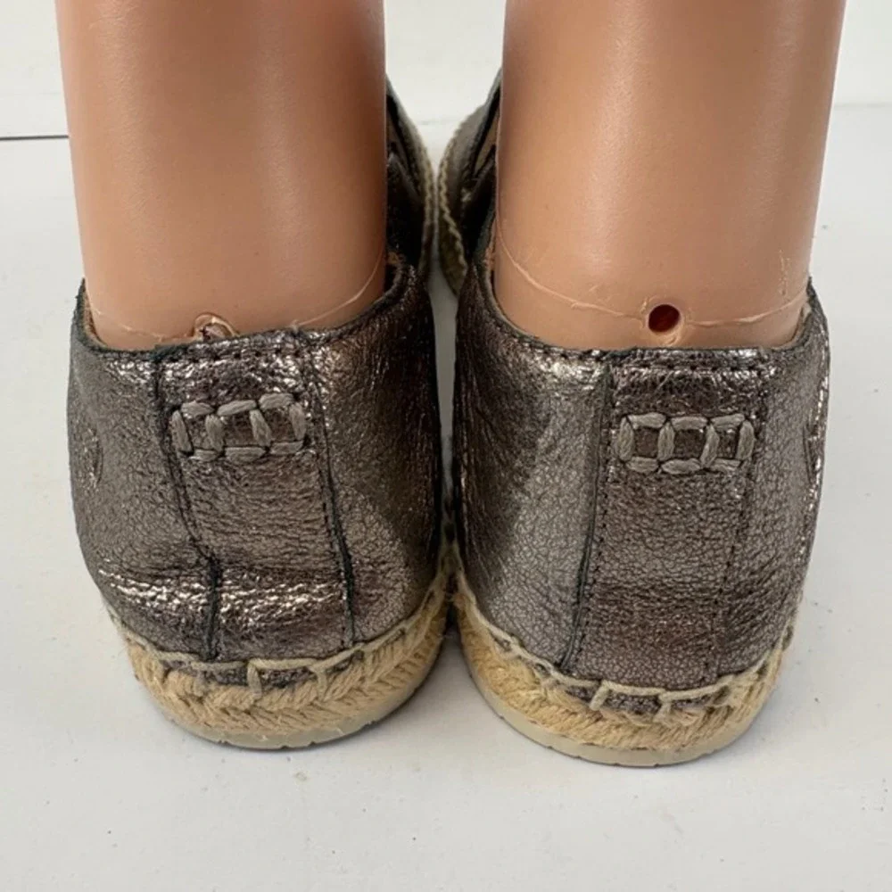 Frye Isbel Espadrille Loafer Women's 7.5M Metallic Bronze Gold Leather Slip-On